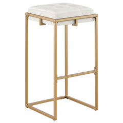 Nadia Square Padded Seat Bar Stool (Set of 2) Beige and Gold - 183646