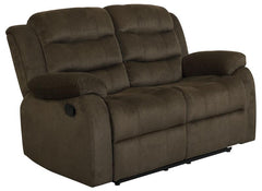 Rodman 3-piece Upholstered Reclining Sofa Set Olive Brown - 601881-S3
