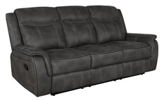 Lawrence Upholstered Padded Arm Reclining Sofa Charcoal - 603504