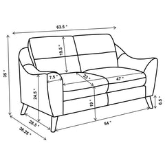 Gano Upholstered Sloped Arm Loveseat Navy Blue - 509515