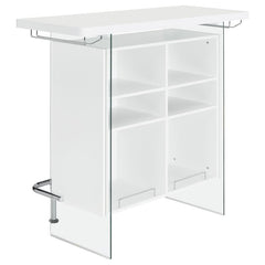 Acosta Rectangular Bar Unit with Footrest and Glass Side Panels - 182632