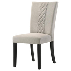 Malia Upholstered Solid Back Dining Side Chair Beige and Black (Set of 2) - 122342