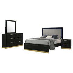 Caraway 4-piece California King Bedroom Set Black - 224781KW-S4