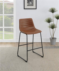 Zuni Faux Leather Upholstered Counter Stool Saddle (Set of 2) - 107218