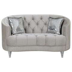 Avonlea Upholstered Sloped Arm Loveseat Grey Velvet - 508462