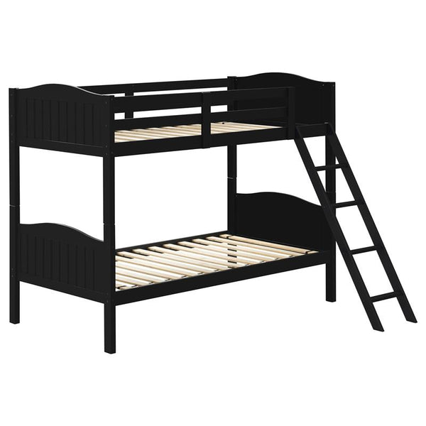 Arlo Wood Twin Over Twin Bunk Bed Black - 405053BLK