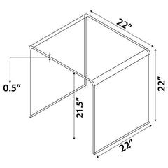 Ripley Squared Tempered Bent Glass Side End Table Clear - 705327
