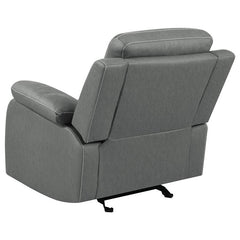 Nova Upholstered Padded Arm Glider Recliner Dark Grey - 602533