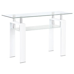 Dyer Rectangular Glass Top Entryway Sofa Console Table White - 703439