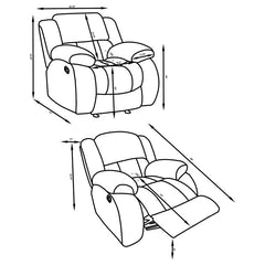 Weissman Upholstered Padded Arm Glider Recliner Grey - 601923