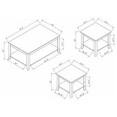 Brooks 3-piece Rectangular Coffee Table Set Cappuccino - 700285