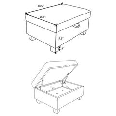 Whitson Rectangular Upholstered Storage Ottoman Stone - 509767