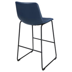 Zuni Faux Leather Upholstered Counter Stool Blue (Set of 2) - 107208