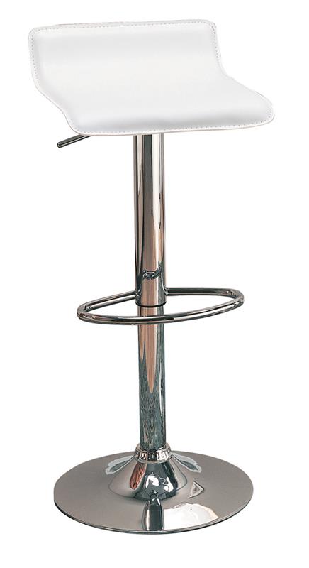Bidwell 29" Upholstered Backless Adjustable Bar Stools White and Chrome (Set of 2) - 120391