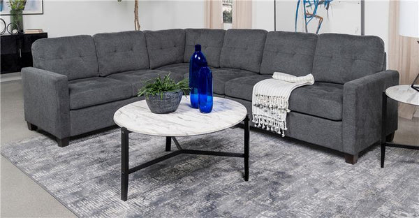 Georgina Upholstered Corner Chair Steel Grey - 551702