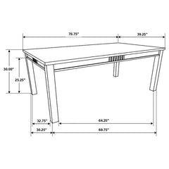 Marbrisa Rectangular Dining Table Matte Black - 123071