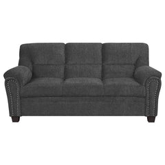 Clementine 2-piece Upholstered Padded Arm Sofa Set Grey - 506574-S2
