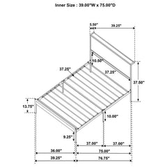 Ricky Metal Twin Panel Bed Light Oak - 302144T