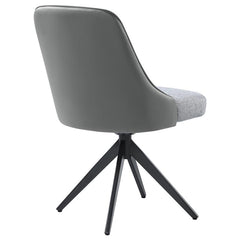 Paulita Upholstered Swivel Side Chairs (Set of 2) Grey and Gunmetal - 110712