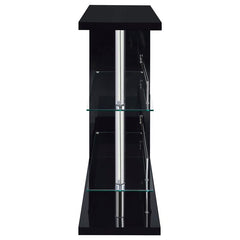 Prescott Rectangular 2-shelf Bar Unit Glossy Black - 100165