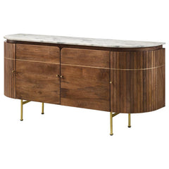 Ortega 4-door Marble Top Dining Sideboard Server White and Natural - 105145