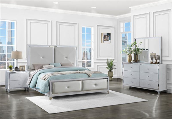 Larue 4-piece Queen Bedroom Set Silver - 224491Q-S4