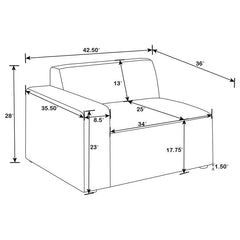 Freddie Upholstered LAF Chair Pearl - 551644LAF