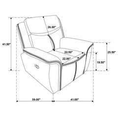Sloane Upholstered Padded Arm Recliner Chair Blue - 610273