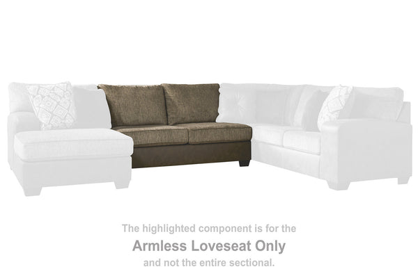 Abalone Armless Loveseat - 9130234