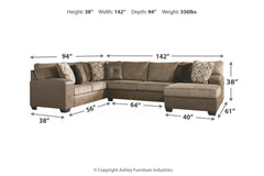 Abalone 3-Piece Sectional with Chaise - 91302S2