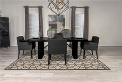 Catherine 5-piece Double Pedestal Dining Table Set Charcoal Grey and Black - 106251-S5