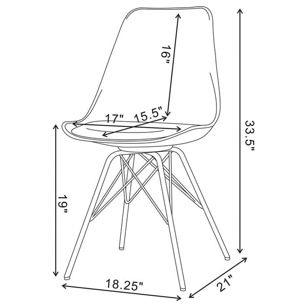 Lowry 5-piece Round Dining Set Tulip Table with Eiffel Chairs Black - 105261-S5K