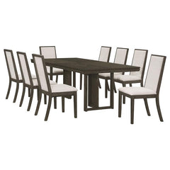Kelly 9-piece Rectangular Dining Table Set Beige and Dark Grey - 107961-S9