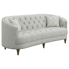 Avonlea 2-piece Upholstered Sloped Arm Sofa Set Grey Fabric - 505641-S2