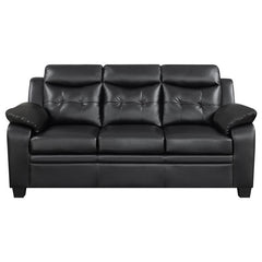 Finley 2-piece Upholstered Padded Arm Tufted Sofa Set Black - 506551-S2