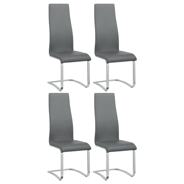 Montclair Upholstered High Back Side Chairs Grey and Chrome (Set of 4) - 100515GRY