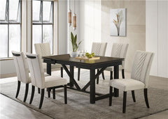 Malia Rectangular Dining Table with Refractory Extension Leaf Black - 122341