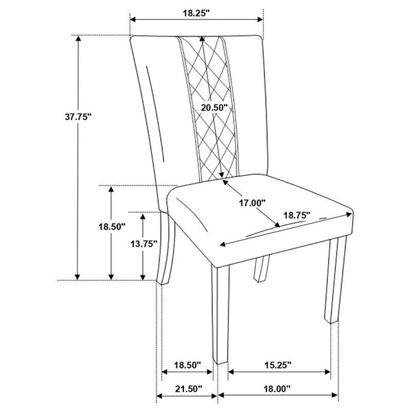 Malia 7-piece Rectangular Dining Table Set with Refractory Extension Leaf Beige and Black - 122341-S7