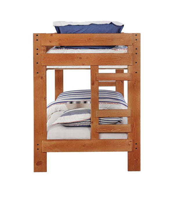 Wrangle Hill Wood Twin Over Twin Bunk Bed Amber Wash - 460243