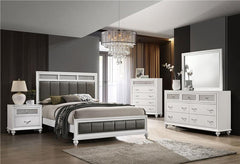 Barzini Wood Eastern King Panel Bed White - 205891KE
