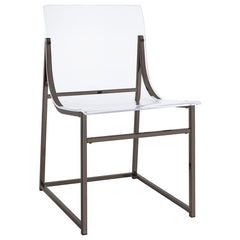 Adino Acrylic Dining Side Chair Clear and Black Nickel (Set of 2) - 121142