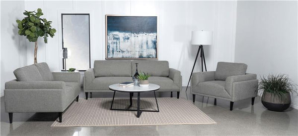 Rilynn Upholstered Track Arm Loveseat Grey - 509525