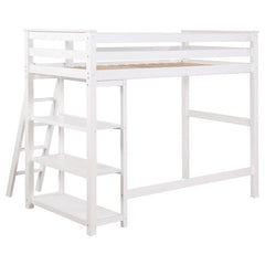 Anica 3-shelf Wood Twin Loft Bed White - 460089
