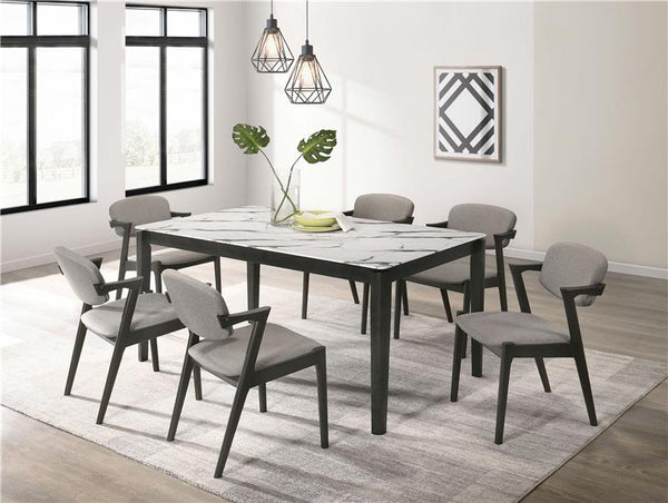 Stevie 7-piece Rectangular Dining Set White and Black - 115111WG-S7
