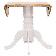 Allison 5-piece Round Drop Leaf Dining Table Set White - 4241-S5