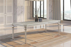 Evangeline Rectangular Dining Table with Extension Leaf Silver Oak - 107551