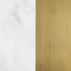 Avon Round Marble Top Stainless Steel Side End Table White - 707827