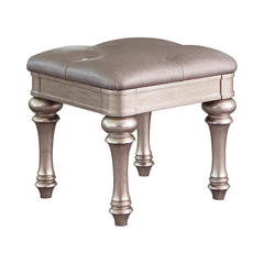 Bling Game Upholstered Vanity Stool Metallic Platinum - 204189