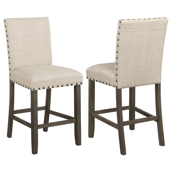 Ralland Upholstered Counter Height Stools with Nailhead Trim Beige (Set of 2) - 193138