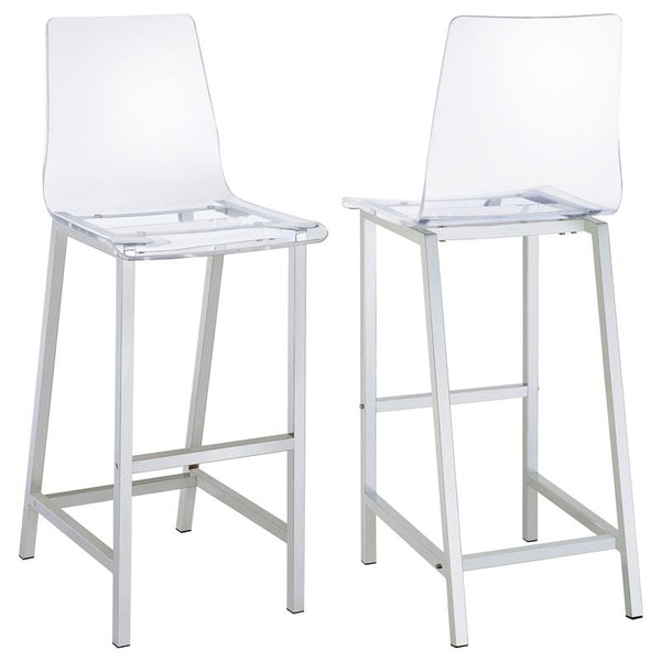 Juelia Bar Stools Chrome and Clear Acrylic (Set of 2) - 100295